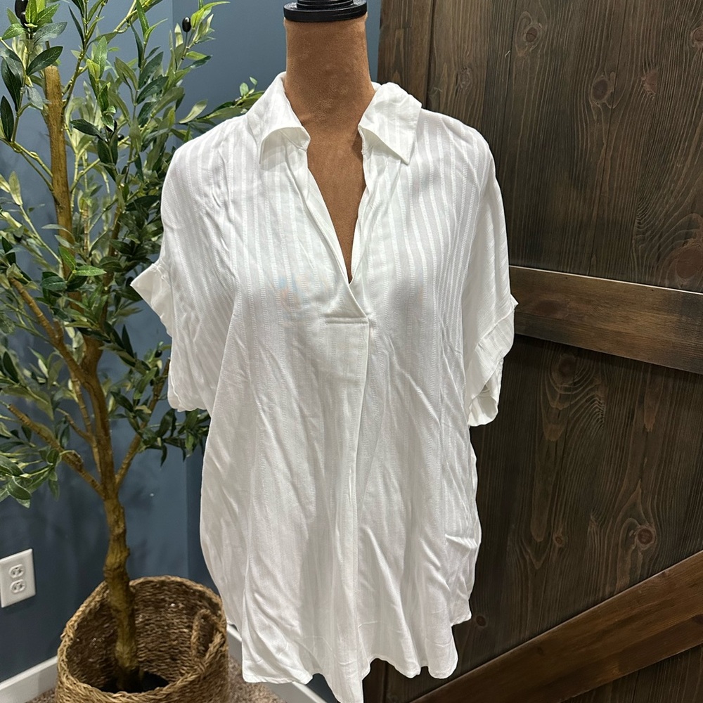Blu Pepper White Button Down Shirt
